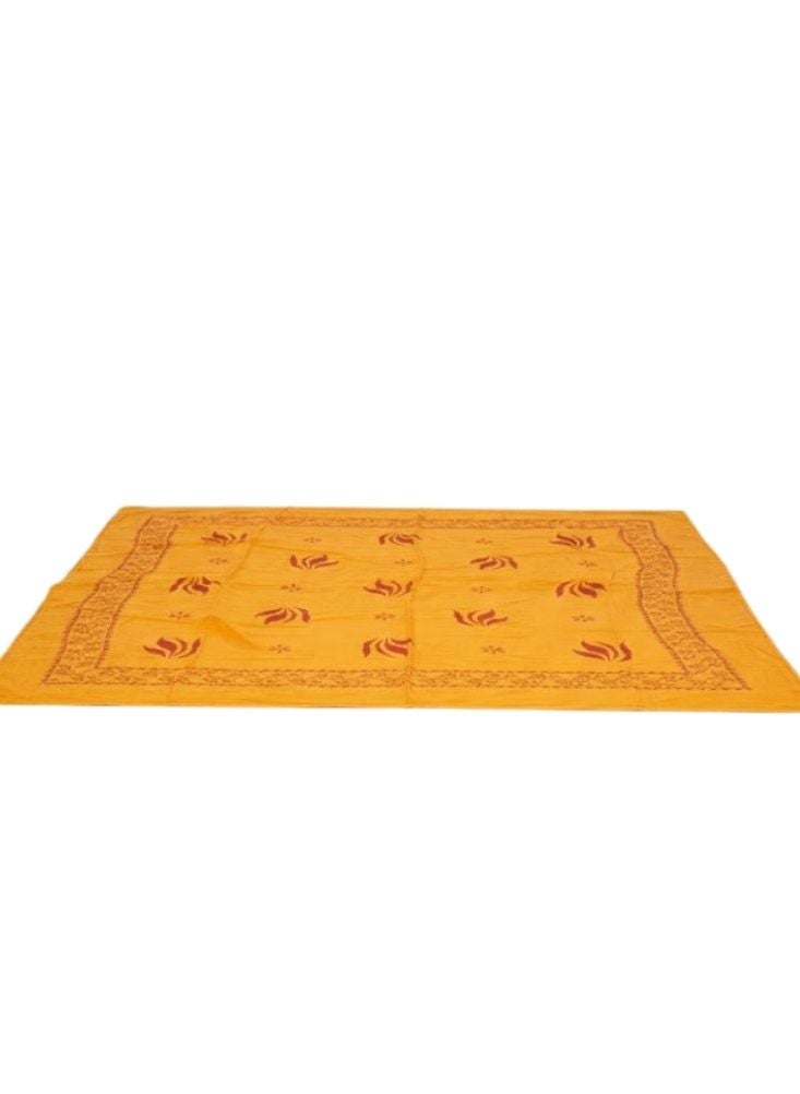 Premium Mandil Asiri Traditional Head Scarf For Foundation Day – Orange Printed Cotton Mandil, Pack of 2 - Image 2